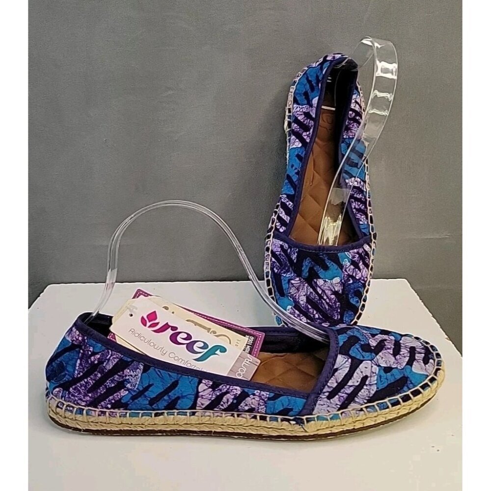 Reef NEW Bella Costas Shoes Women's Size 9 Fabric Sunsoaked Espadrille Beach